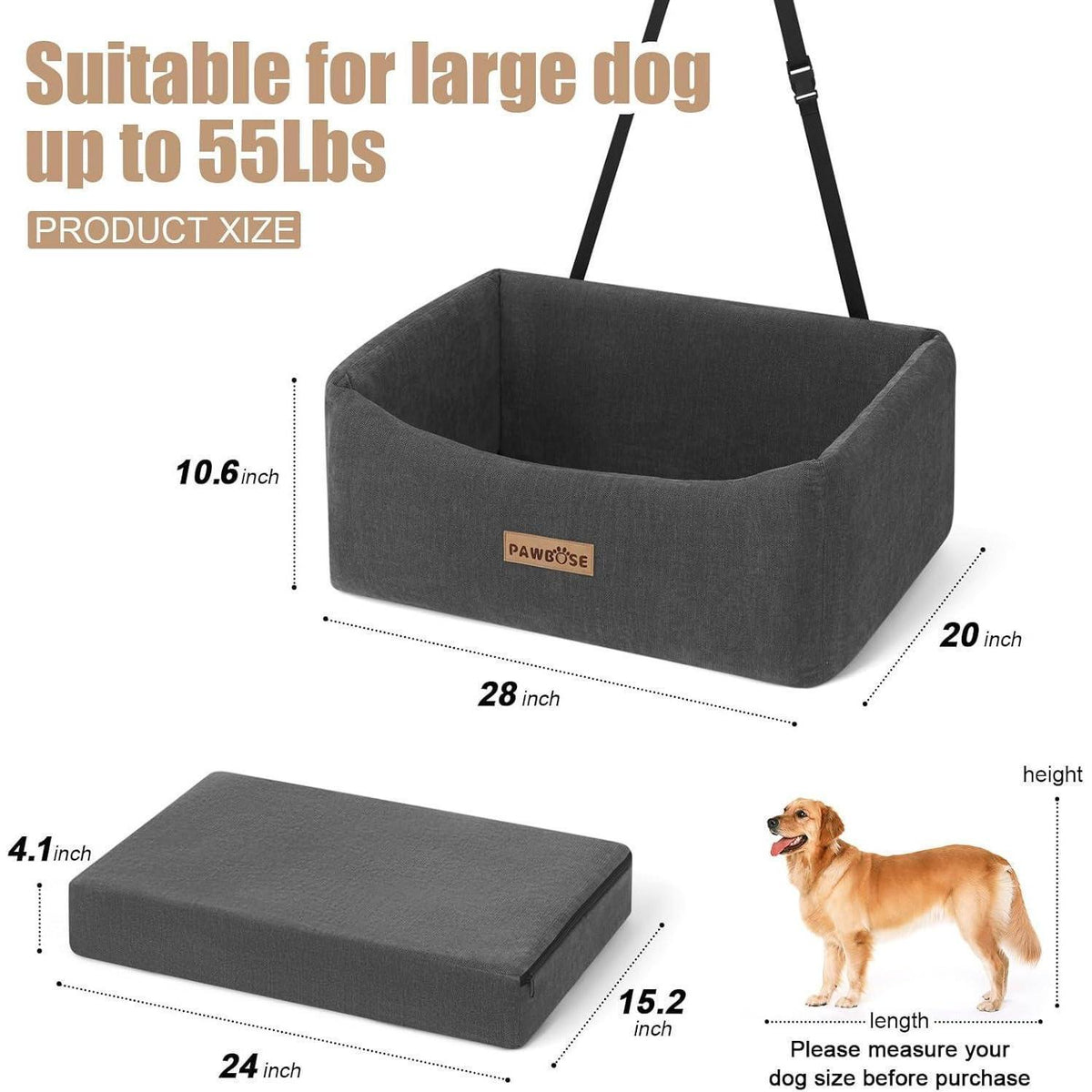 Hunde Autositz erhöht für große Hunde & Reisen