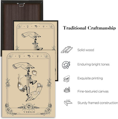 Leinwandbild Schwarz 30x40cm Tarot Wandkunst Gothic Wohnzimmer Schlafzimmer
