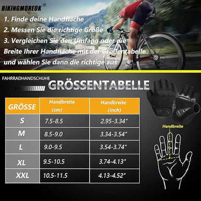 Fahrradhandschuhe Halbfinger Atmungsaktiv Stoßdämpfend Griffigkeit