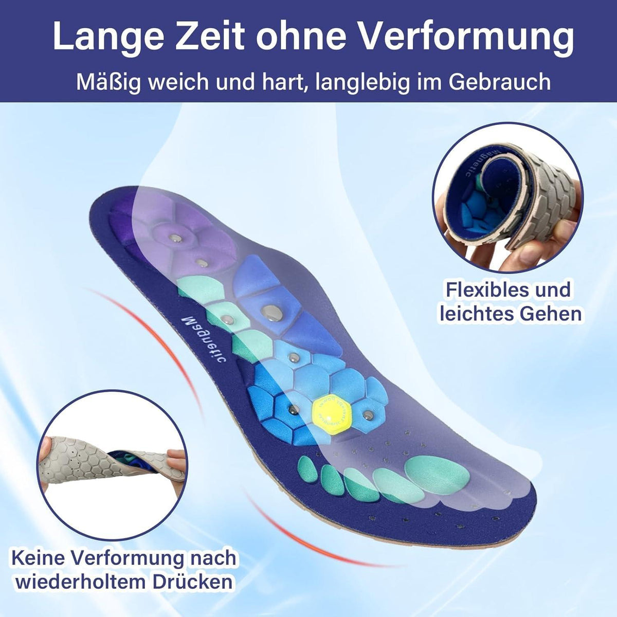 Magnetische Einlegesohlen Akupressur Schuheinlagen Männer
