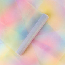 Tischläufer Regenbogen Glitzer Tüllstoff 30cm x 9m Mädchen DIY Projekt