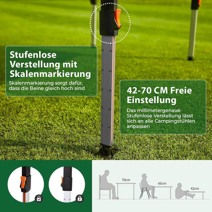 Höhenverstellbarer Bambus Campingtisch klappbar 120x80cm