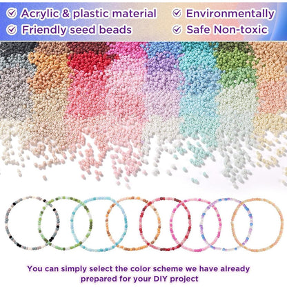 Perlen Set 3mm Matt 9600 Stück 39 Farben für Armbänder Selber Machen