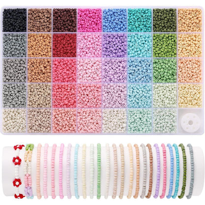 Perlen Set 3mm Matt 9600 Stück 39 Farben für Armbänder Selber Machen