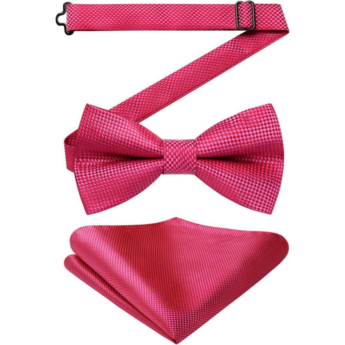 Fliege mit Einstecktuch Set – Vorgebunden, Einstellbar, Rosa