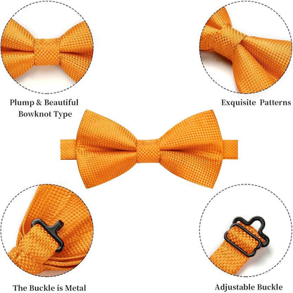 Fliege mit Einstecktuch Set Orange Vorgebunden Einstellbar