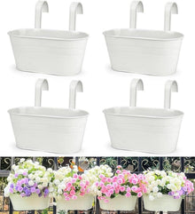 Hängende Metall Blumentöpfe 27,5cm Weiß für Garten Balkon