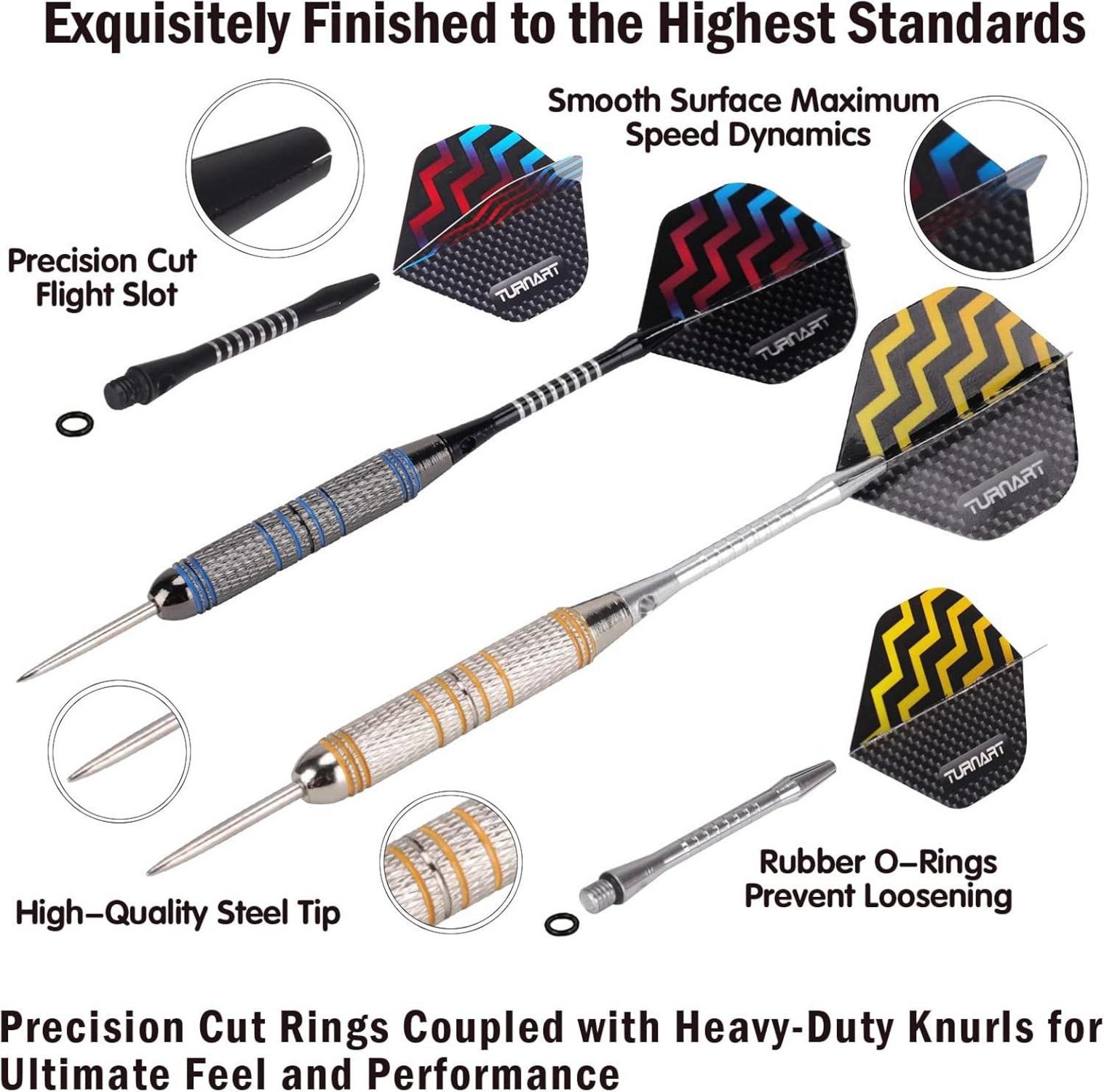 Profi Steel Dartpfeile Set 12 Stk Metallspitze 24g