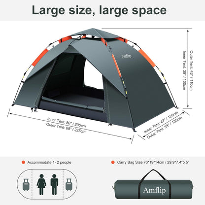 Campingzelt Automatisches Pop Up Ultraleichtes Kuppelzelt 4