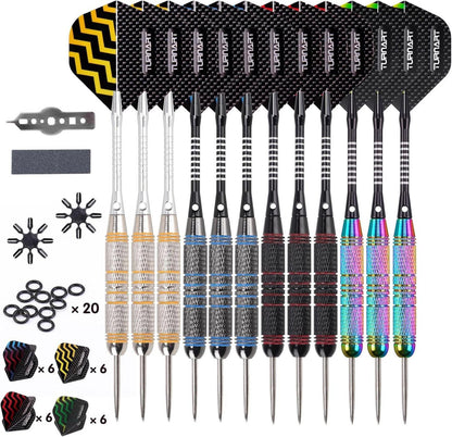 Profi Steel Dartpfeile 12 Stück Set mit Metallspitze
