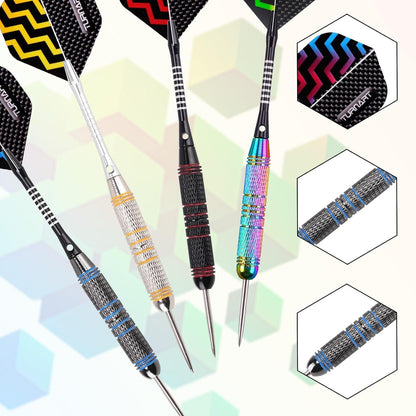 Profi Steel Dartpfeile 12 Stück Set mit Metallspitze