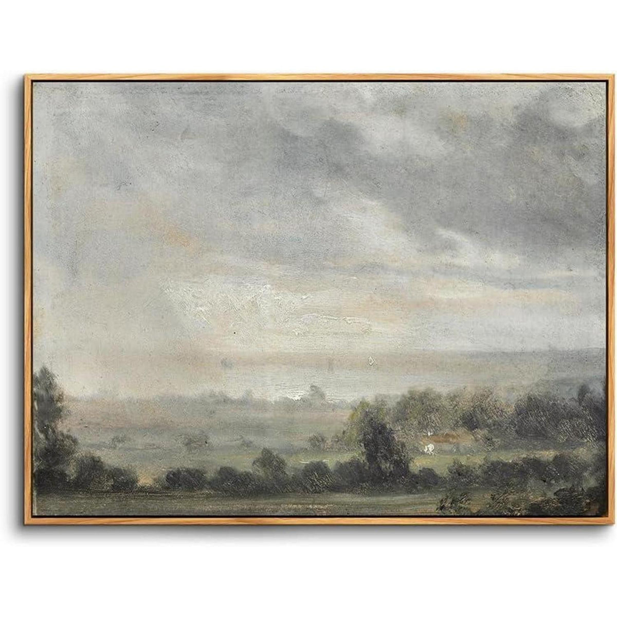 Vintage Leinwandbild mit Holzrahmen, 60x90 cm Naturlandschaft