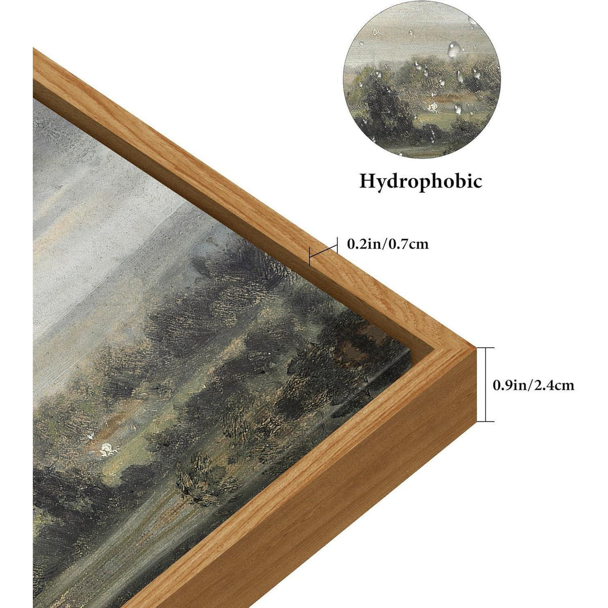 Vintage Leinwandbild mit Holzrahmen, 60x90 cm Naturlandschaft