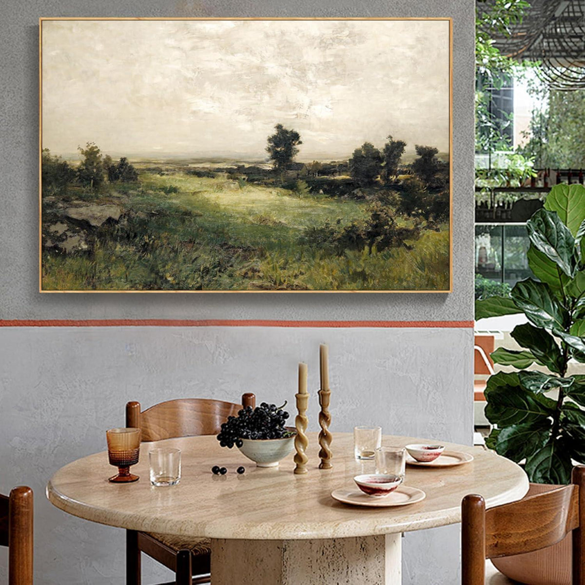 Vintage Leinwandbild mit Holzrahmen – Wildnis Landschaft 60x90 cm