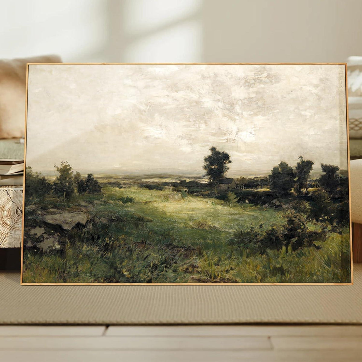 Vintage Leinwandbild mit Holzrahmen – Wildnis Landschaft 60x90 cm