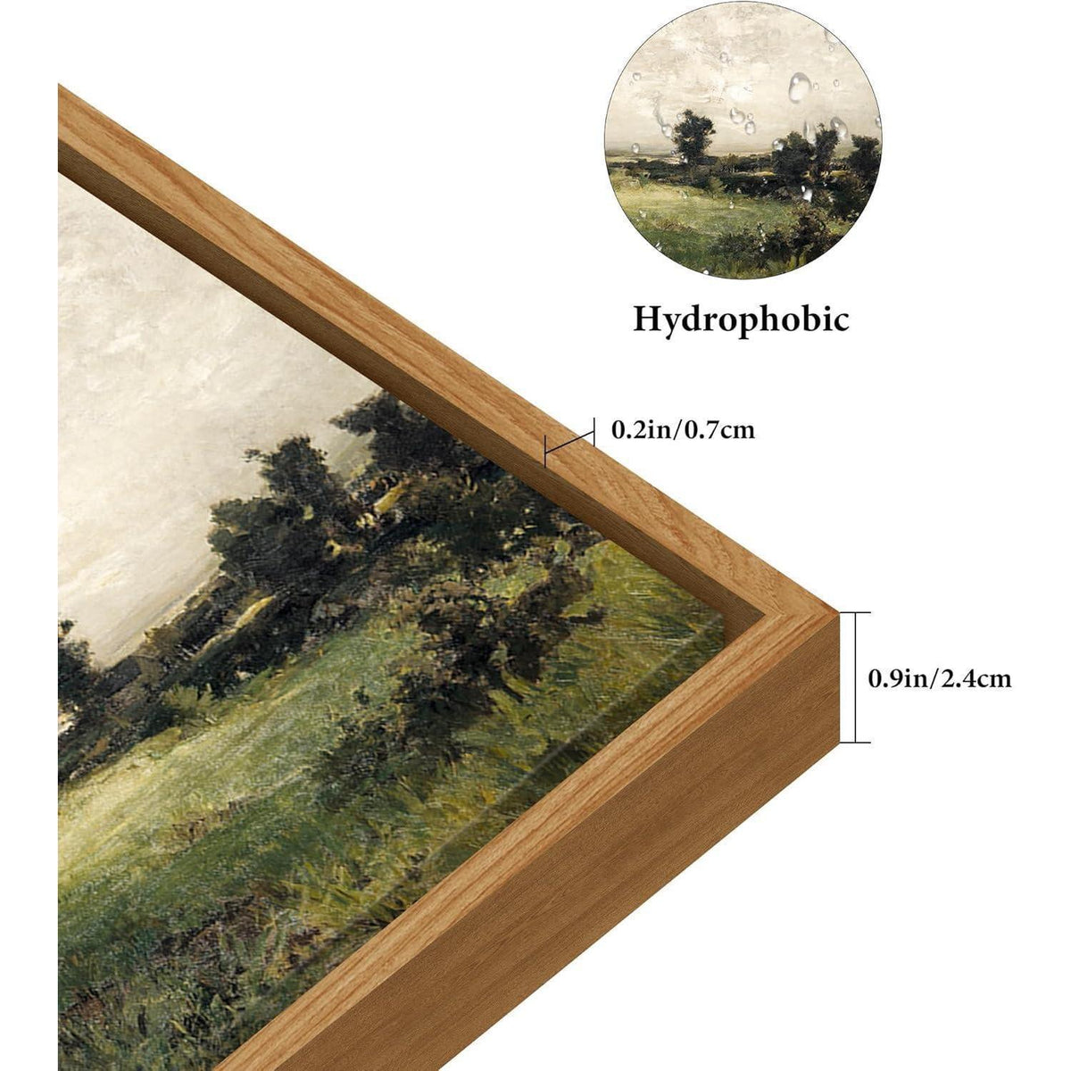 Vintage Leinwandbild mit Holzrahmen – Wildnis Landschaft 60x90 cm