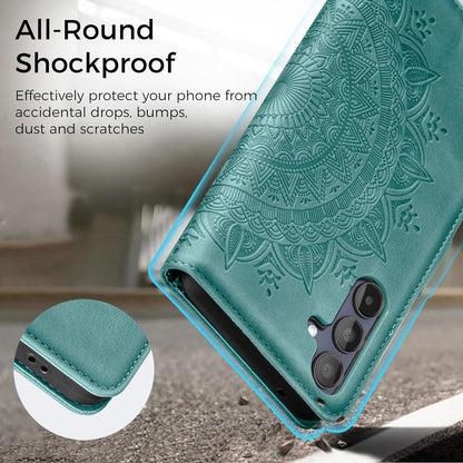 Lederhülle für Samsung Galaxy A15 5G/4G Flip Wallet Case Grün