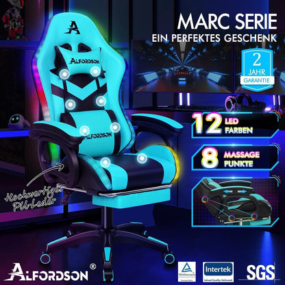 Gaming Stuhl RGB LED Massage Gaming Chair mit