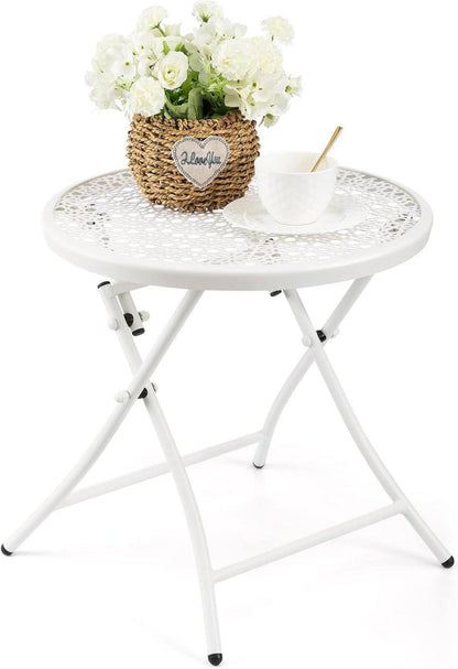 Faltbarer Outdoor Metall Beistelltisch mit