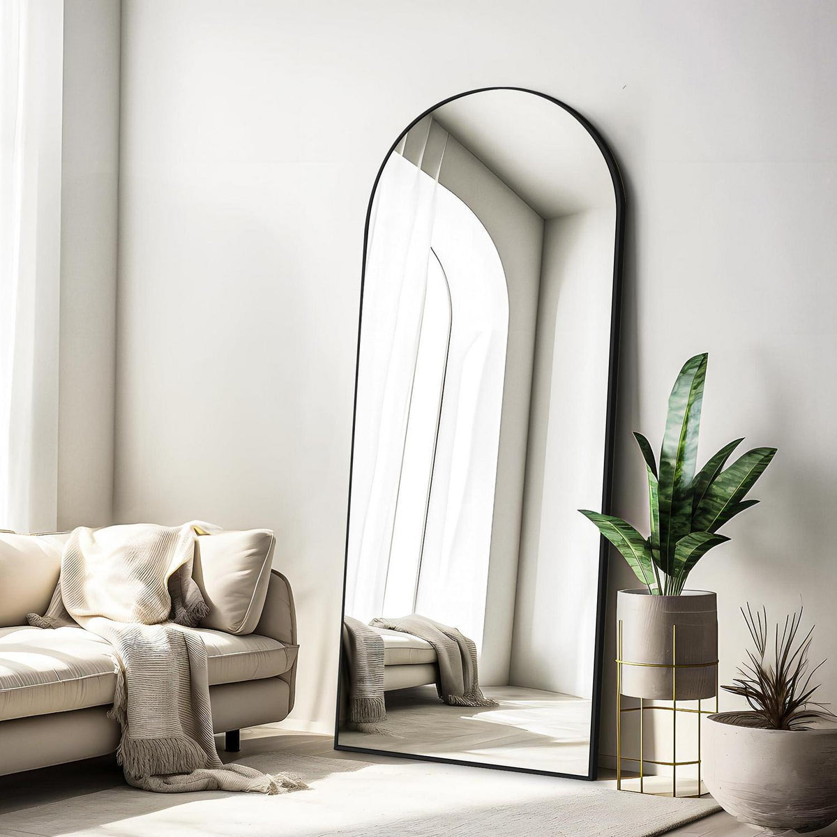 Ganzkörperspiegel 165x60cm – Stand-, Wand- & Bodenspiegel Schwarz