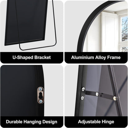 Ganzkörperspiegel 165x60cm – Stand-, Wand- & Bodenspiegel Schwarz
