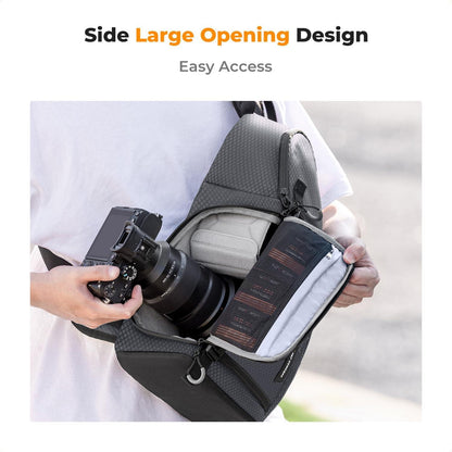 K&F Konzept Kamera Sling Fototasche Schultertasche DSLR Crossbody Grau