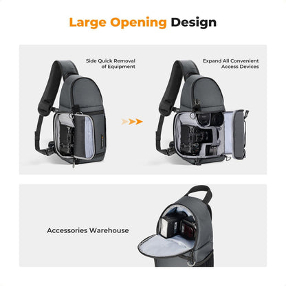 Kamera Sling Tasche Crossbody Schulter DSLR Fall Fotografie Grau