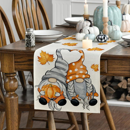 Herbst Tischläufer Kürbisse Ahornblätter 40x240 cm