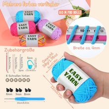 4er Set Easy Yarn Anfängergarn Häkelset Häkelzubehör 200g