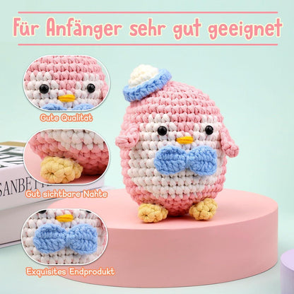 4er Pack Baumwollgarn Häkelset Anfänger mit Zubehör 200g Blau Rosa