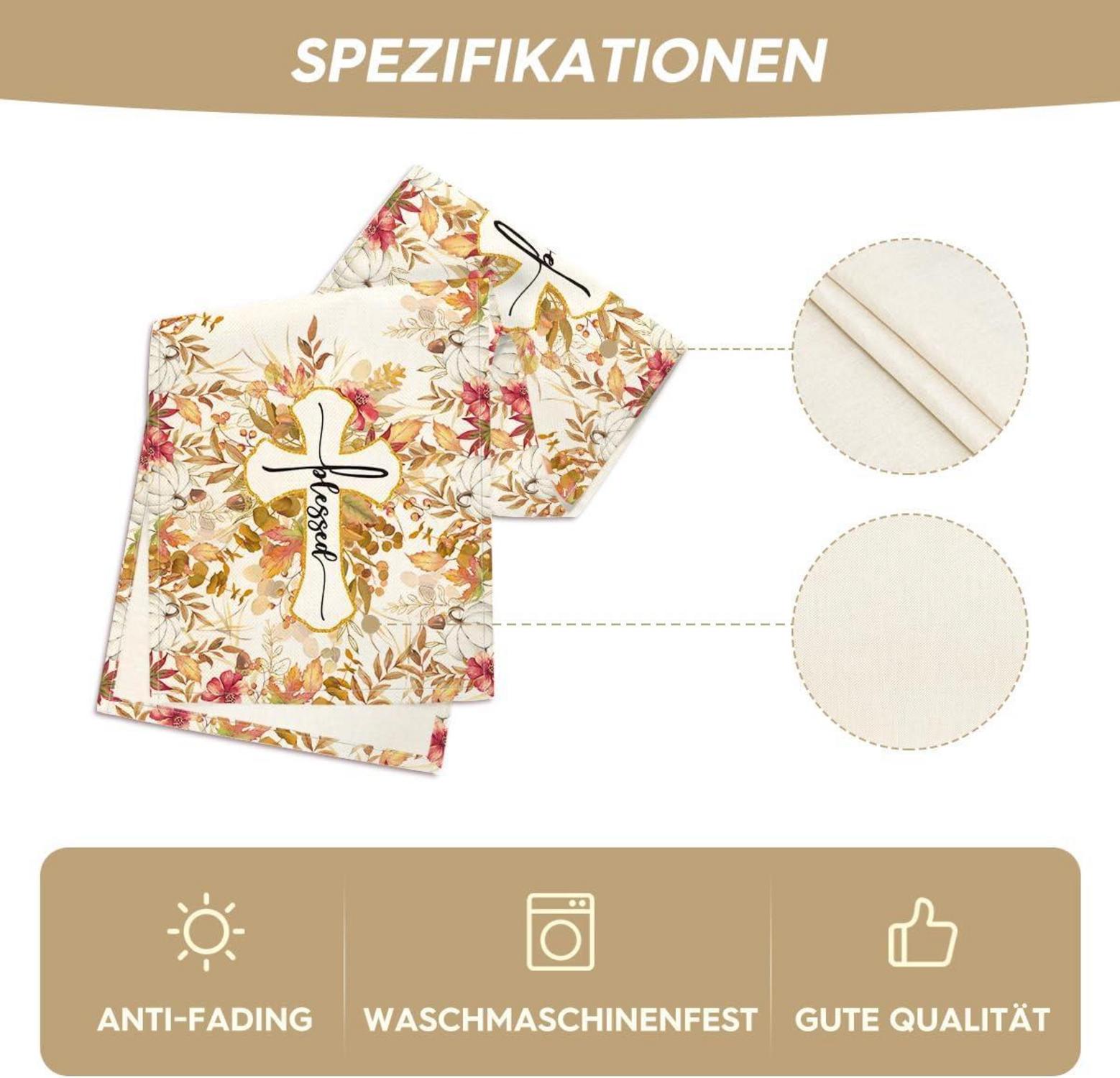 Herbst Tischläufer Eukalyptus Blätter 40x140 cm Küche Party