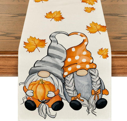 Herbst Tischläufer Ahornblätter Kürbisse Deko 40x140 cm