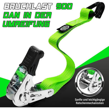 Spanngurte mit Ratsche 4er Set – 900kg Bruchlast, 4m lang