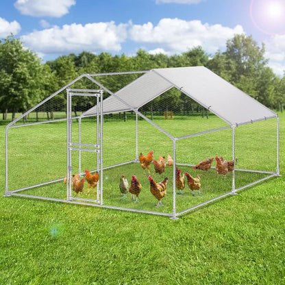 Freigehege Hühner Kaninchen Wasserdichtes PE-Farbtuch Silber 3x4x2m