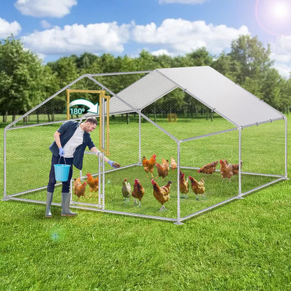 Freigehege Hühner Kaninchen Wasserdichtes PE-Farbtuch Silber 3x4x2m