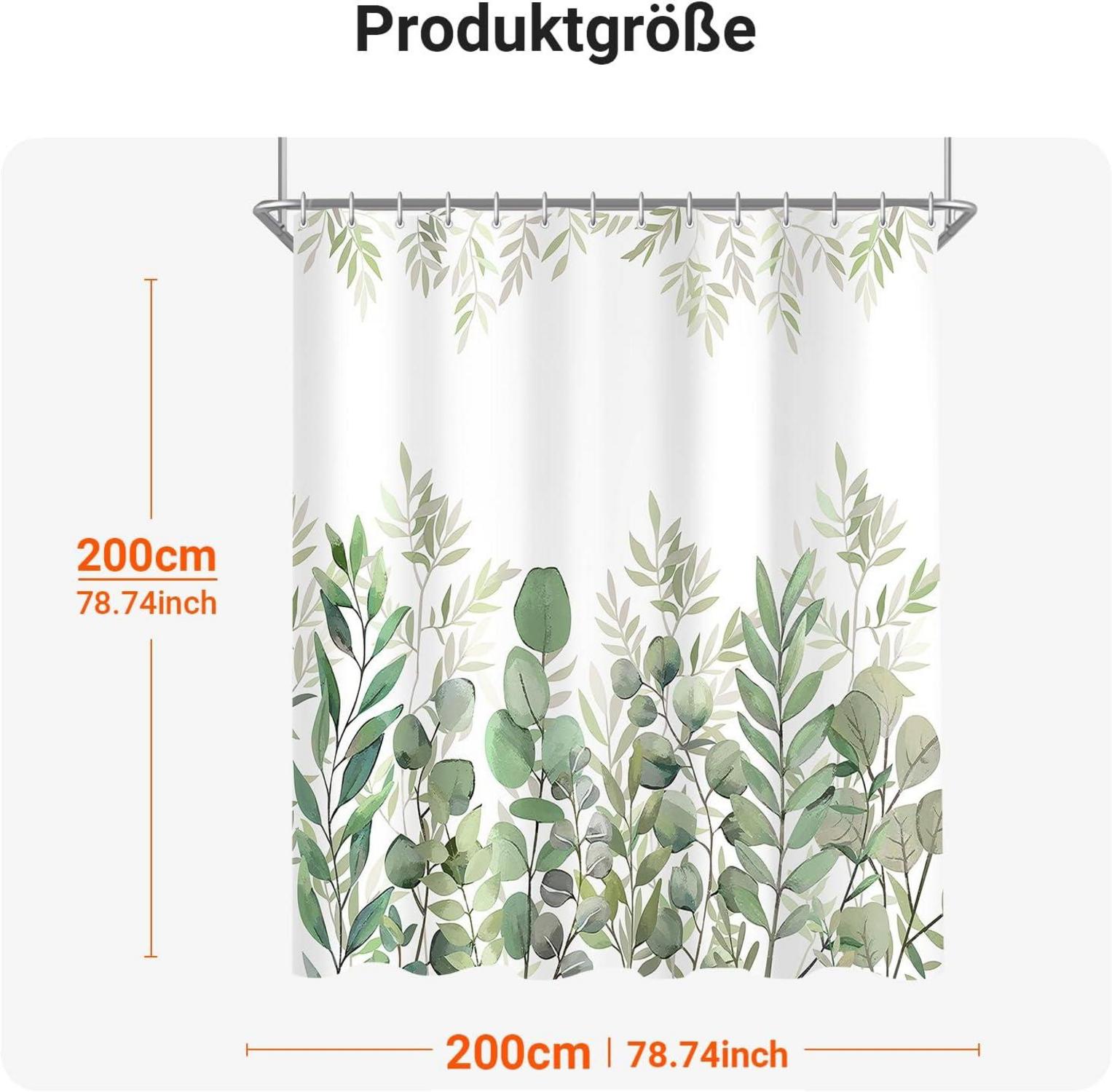 Duschvorhang Blätter 200x200cm Wasserdicht Antischimmel Polyester 12