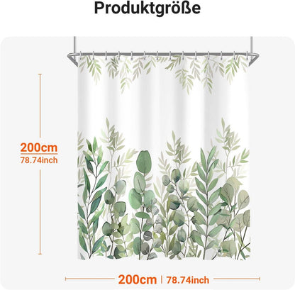Duschvorhang Blätter 200x200cm Wasserdicht Antischimmel Polyester 12