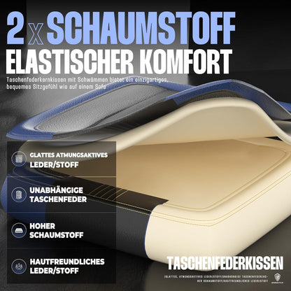 Dowinx Gaming Stuhl mit Massagefunktion und Fußstütze, Blau