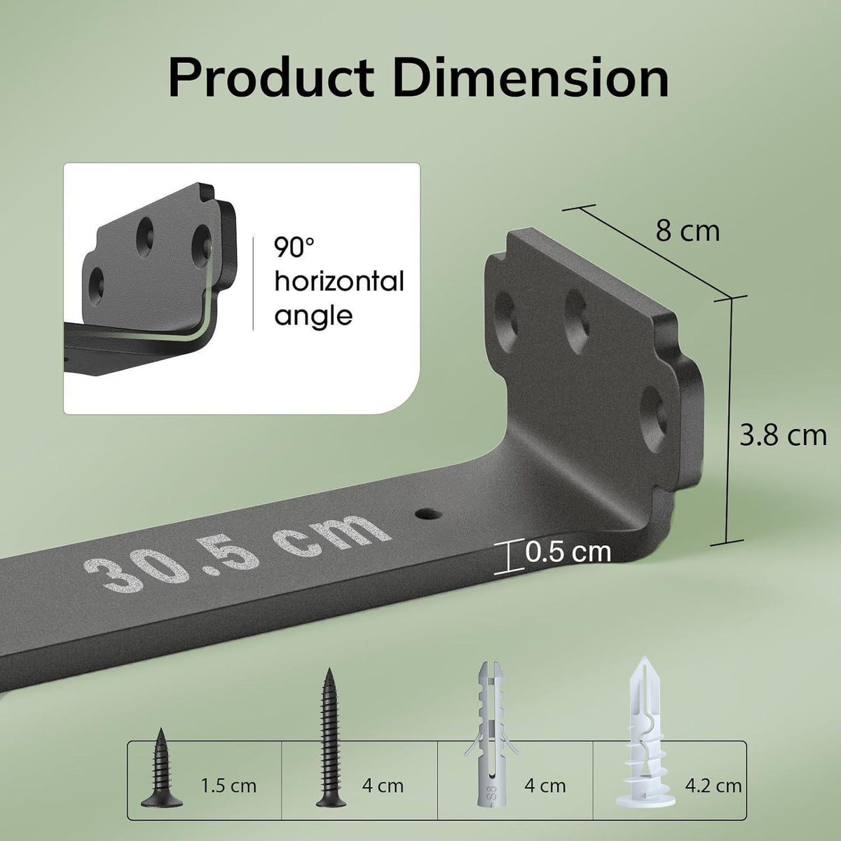Schwere Regalhalterung 30cm, 75kg Tragkraft, Schwarz, 6er Set