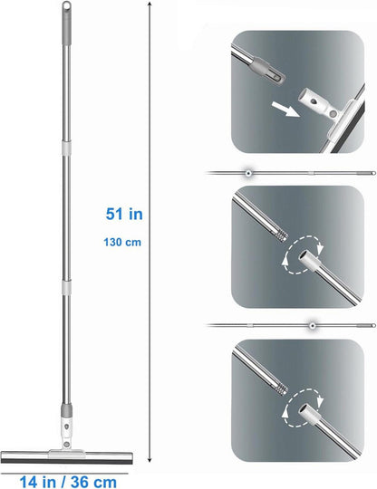 Wasserschieber Bodenabzieher Dusche 100% Silikon 36cm Stiel