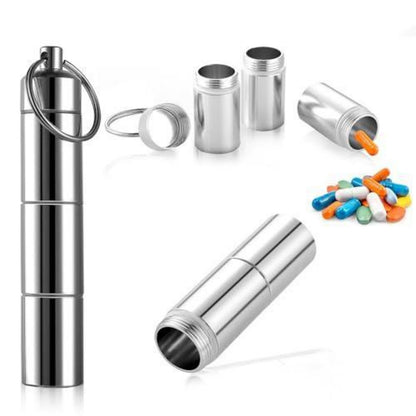 2er-Set Pillendose Schlüsselanhänger Wasserdicht, 3 Fächer