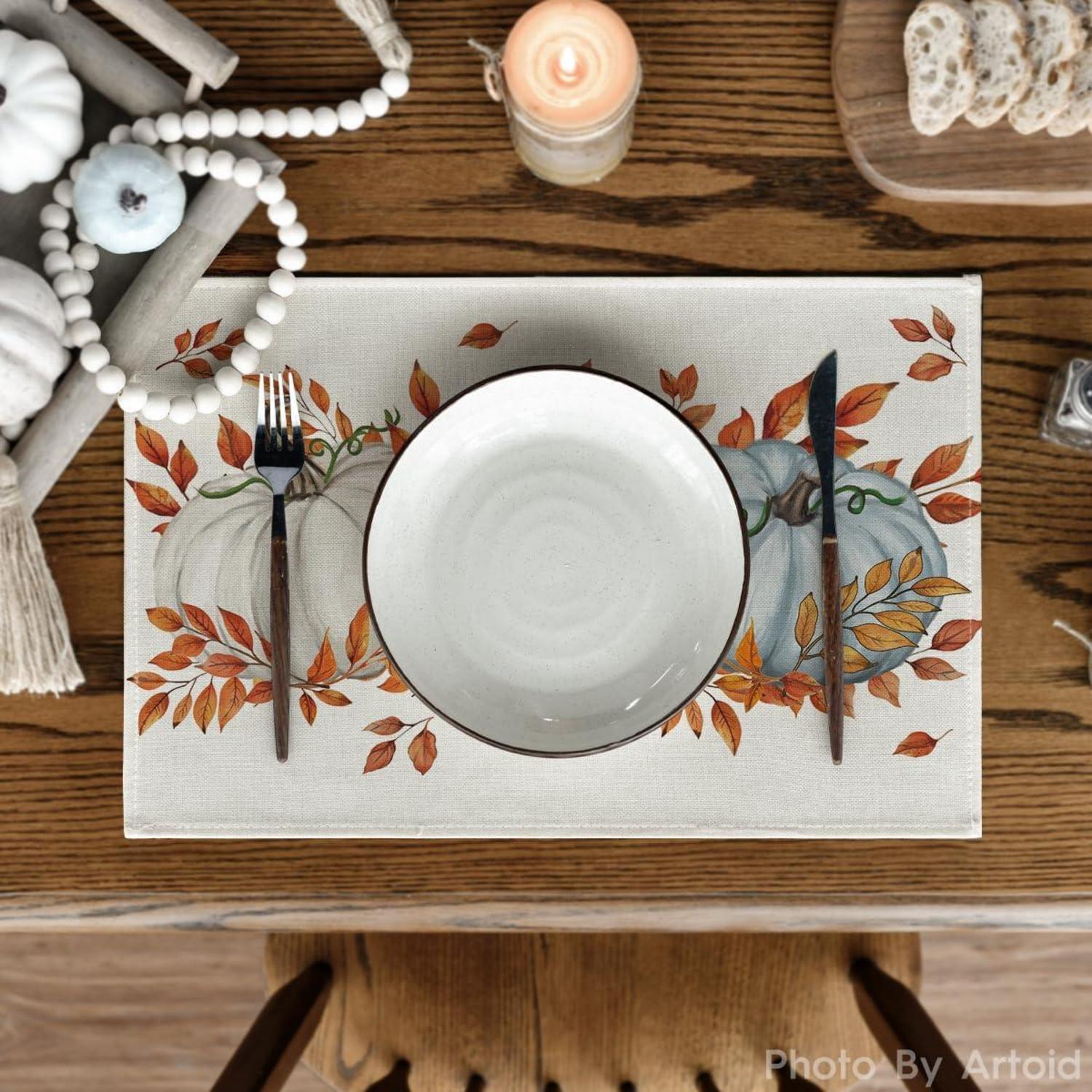 Artoid Mode Blaue Herbst Platzsets 4er Set 30x45cm