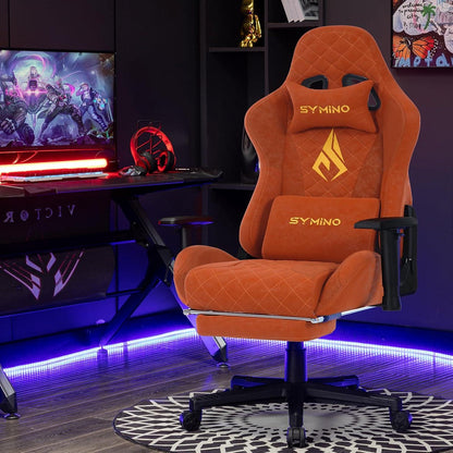 Symino Gaming Stuhl Vintage-PU-Leder Orange Bürostuhl