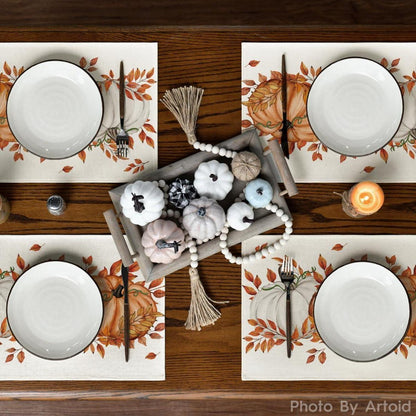 Artoid Mode Herbst Orange Kürbisse Platzsets 6er Set 30x45cm