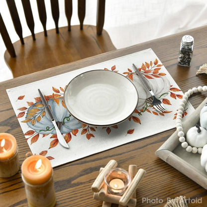 Artoid Mode Herbst Platzsets Blau Kürbisse 6er Set 30x45cm