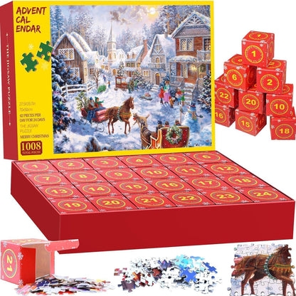 Adventskalender Puzzle 2026 Weihnachts Jigsaw 1008 Teile