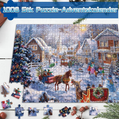 Adventskalender Puzzle 2026 Weihnachts Jigsaw 1008 Teile