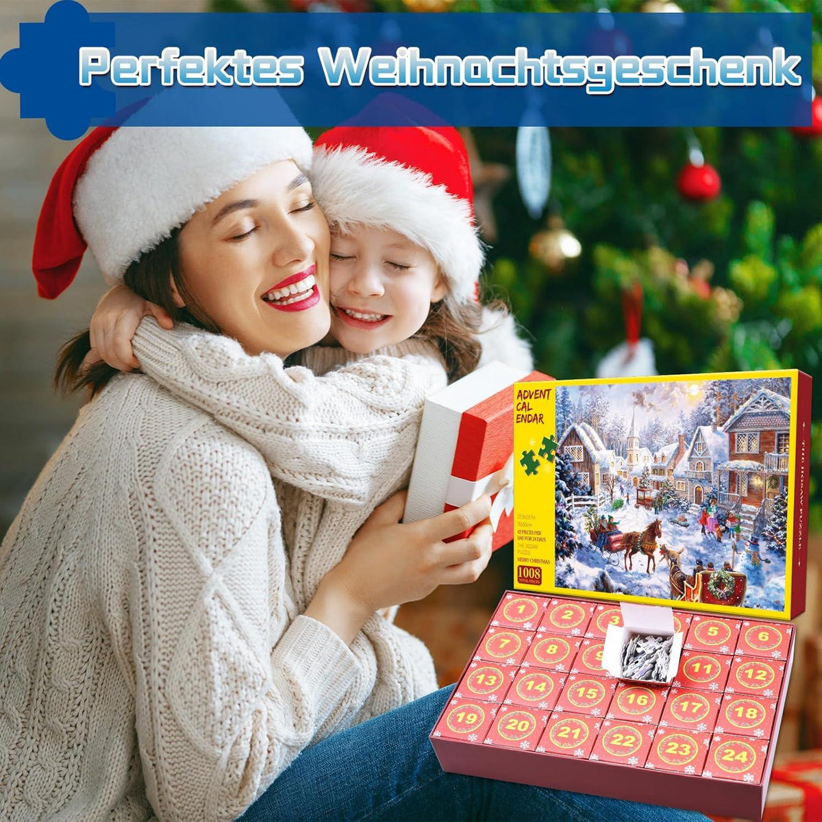 Adventskalender Puzzle 2024 Weihnachts Jigsaw Puzzle 1008 Teile 24