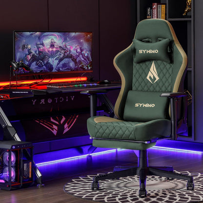 Ergonomischer Gaming Stuhl Vintage-PU-Leder mit