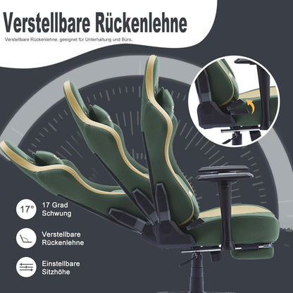 Ergonomischer Gaming Stuhl Vintage-PU-Leder mit